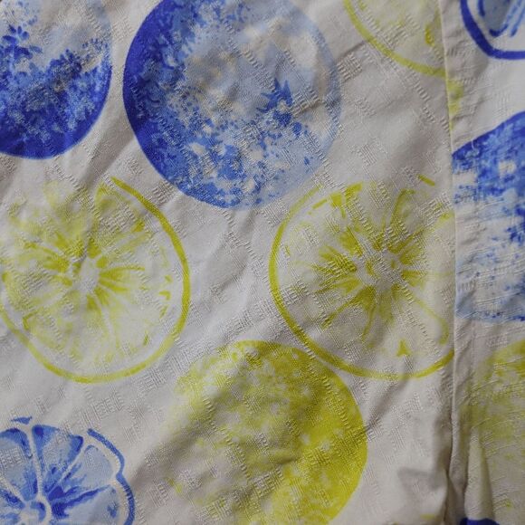 Tulliano Casual Blue and Yellow Button Down Shirt with Playful Print Medium - Picture 5 of 10